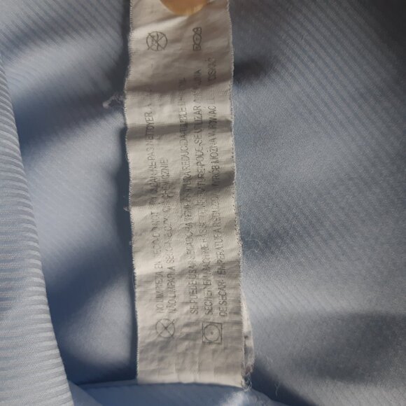 ZARA MAN SZ 16 Light Baby Blue 100% Cotton Men's Button Up Dress Shirt - Picture 8 of 12